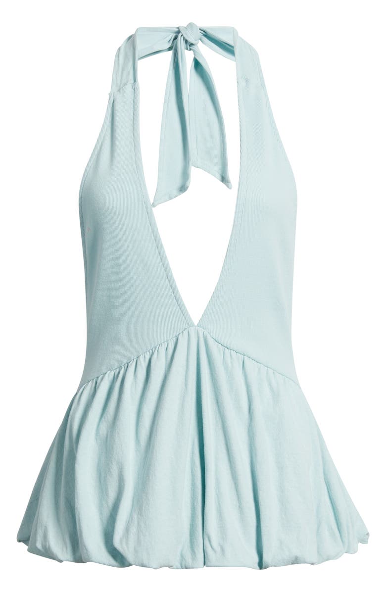 Free People Paige Peplum Halter Top, Alternate, color, Starlight Blue