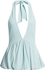 Free People Paige Peplum Halter Top