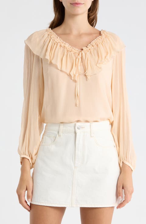 Michelina Ruffle Neck Top