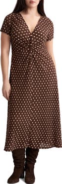 MANGO Print Midi Dress