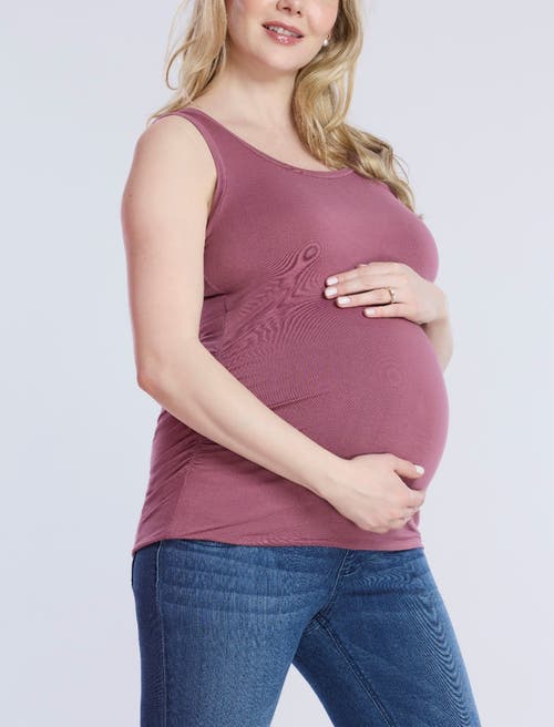 MOTHERHOOD MATERNITY MOTHERHOOD MATERNITY SCOOP NECK SIDE-RUCHED MATERNITY TANK TOP 