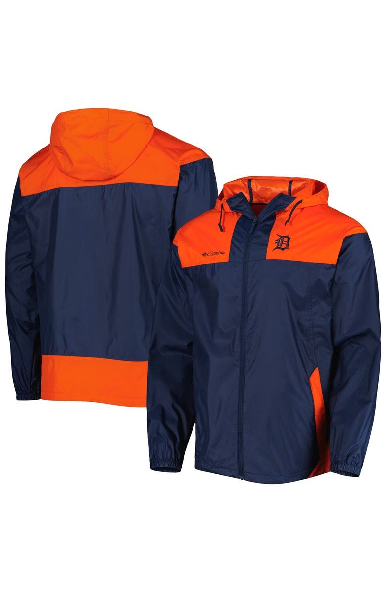 Columbia Men's Columbia Navy/Orange Detroit Tigers Omni-Shade Flash Forward Challenger Full-Zip Windbreaker Jacket, Main, color, 