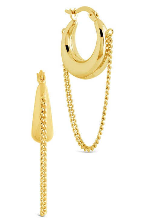 Mackenzie Chain Drop Hoop Earrings