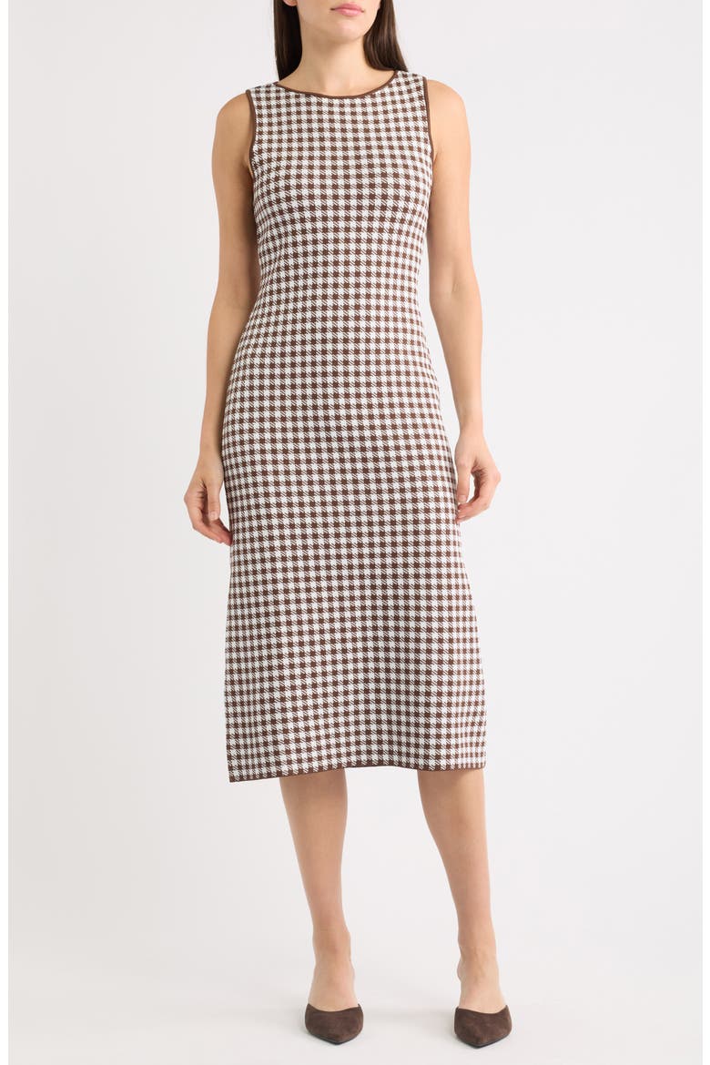 Sleeveless Boat Neck Midi Dress, Main, color, CHOCOLATE FUDGE