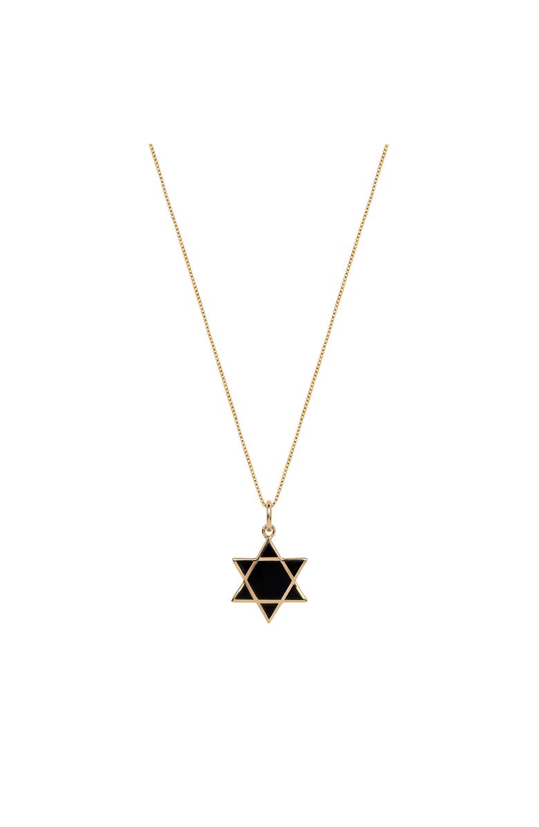 Karma and Luck Grounded in Hope - Black Onyx Star of David Necklace, Main, color, Gold/Black