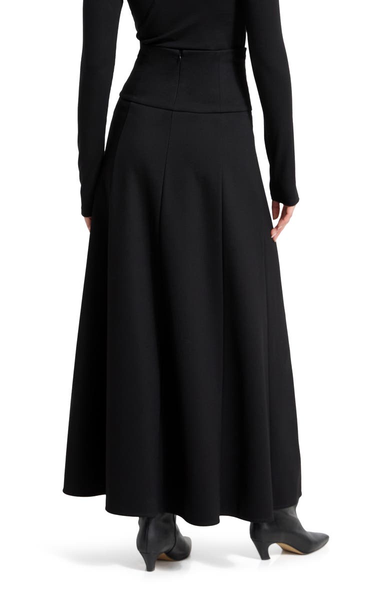 Marcella India Ponte Maxi Skirt, Alternate, color, Black