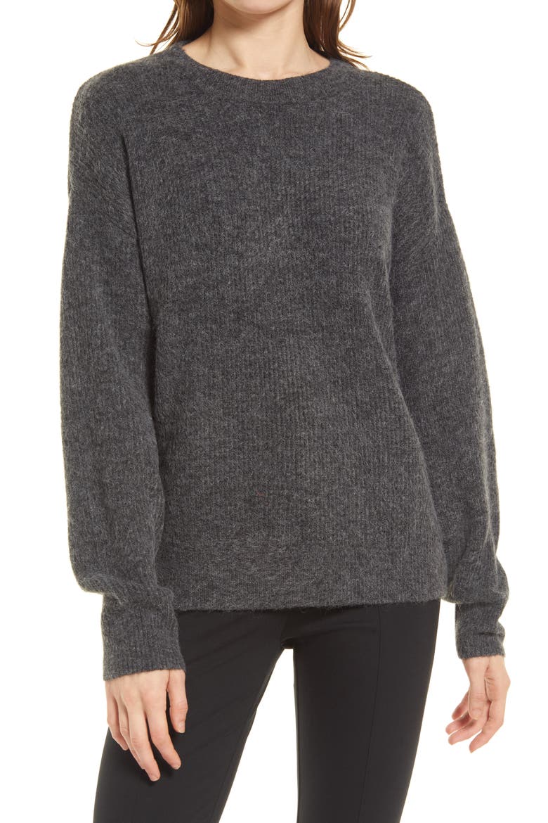 Crewneck Sweater, Main, color, GREY MEDIUM CHARCOAL HEATHER