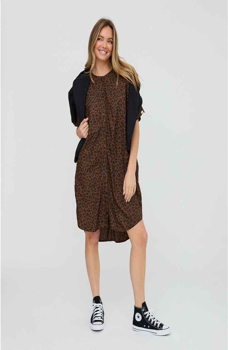 Turtledove London Nina  Brown Tunic, Alternate, color, Brown