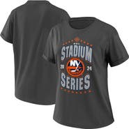 WEAR by Erin Andrews Women's WEAR by Erin Andrews  Charcoal New York Islanders 2024 NHL Stadium Series Boyfriend T-Shirt
