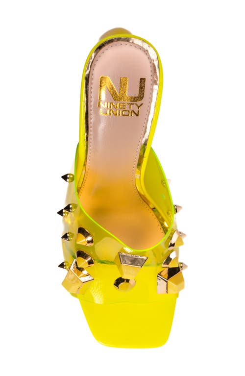 Ninety Union Vegas Sculptural Heel Sandals In Lime