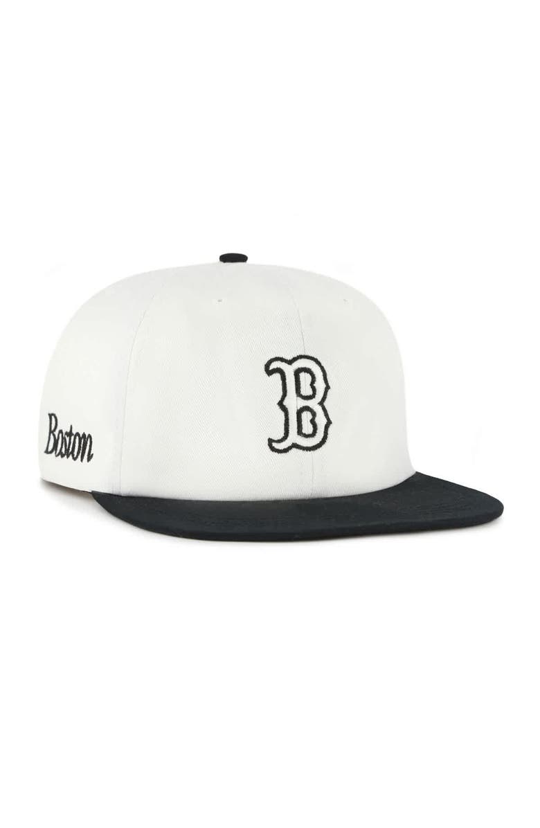 '47 Men's '47 White/Black Boston Red Sox Foundation Captain Snapback Hat, Alternate, color, White