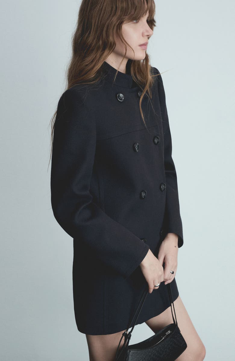 MANGO Cotton Blend Peacoat, Alternate, color, 