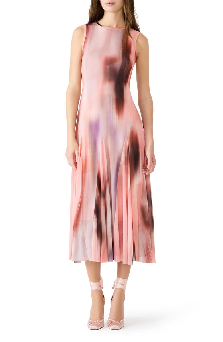 Steve Madden Marenne Pleated Midi Dress, Main, color, Dusty Rose