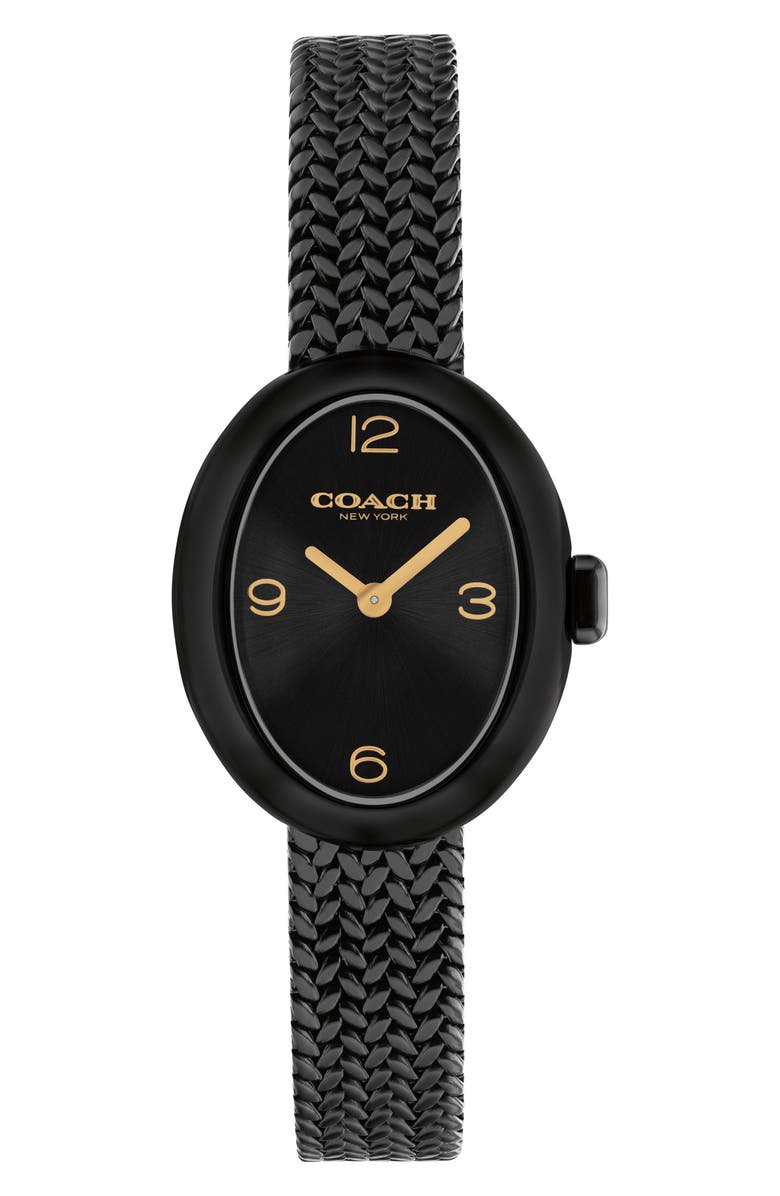 COACH Sammy Mesh Strap Watch, 22.5mm, Main, color, Black