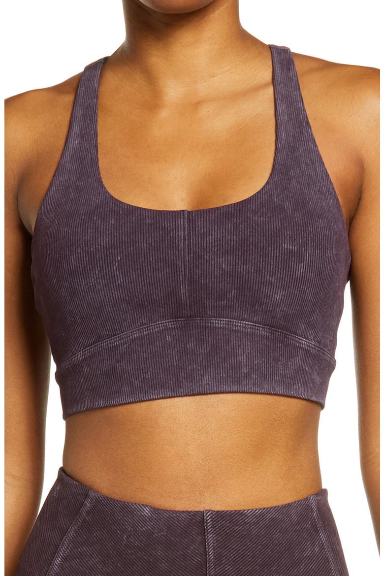 Longline Sports Bra, Main, color, PURPLE NEBULA