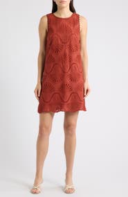 A.REN Cannes Eyelet Cotton Shift Minidress