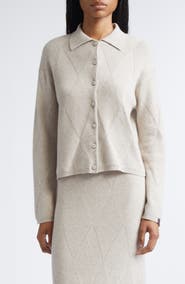 Max Mara Diamond Stitch Cashmere Cardigan