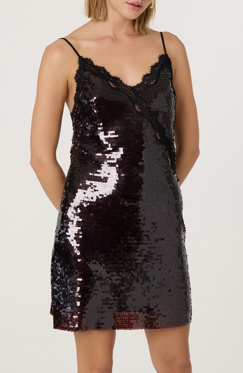 ASTR the Label Lexy Sequin Minidress, Alternate, color, Wine
