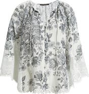 KOBI HALPERIN Paloma Floral Lace Trim Top