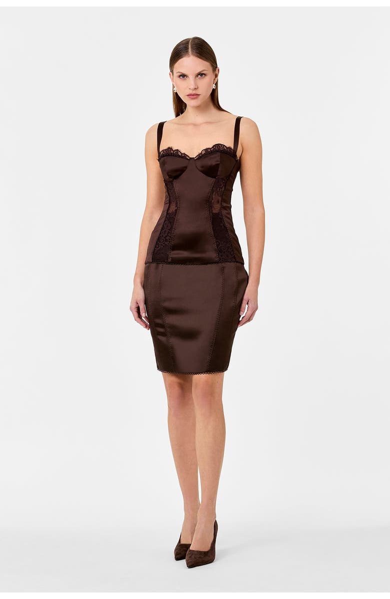 NICHOLAS Dayane Skirt, Main, color, Espresso