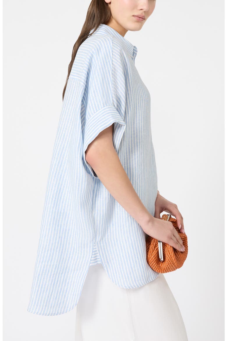 Verve Stripe Linen Top, Alternate, color, LIGHT BLUE