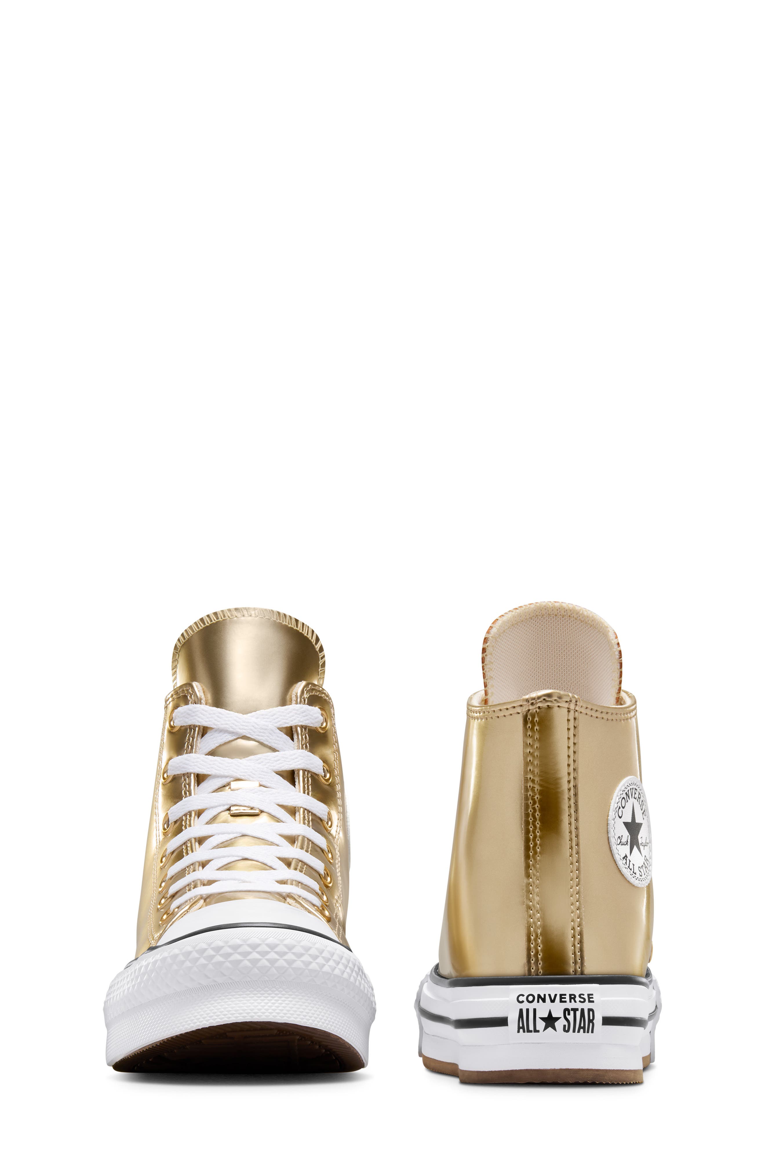 Converse Kids' Chuck Taylor<sup>®</sup> All Star<sup>®</sup> Lift High Top Sneaker, Alternate, color, Metallic Gold/ White/ Ivory
