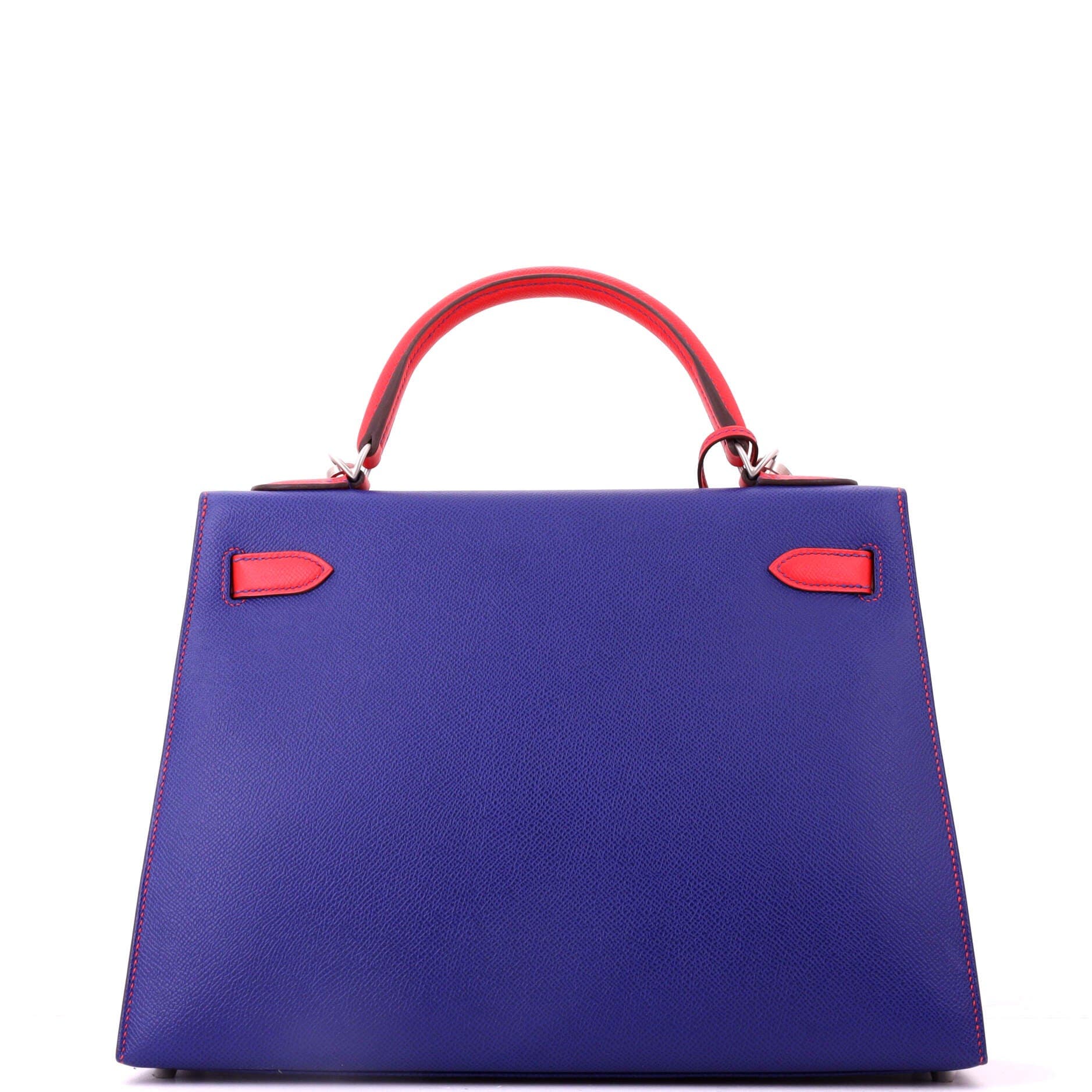 Kelly Handbag Bicolor Epsom with Brushed Palladium Hardware 32, Alternate, color, Blue