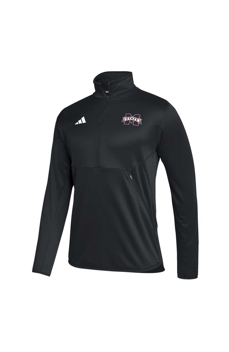 adidas Men's adidas Black Mississippi State Bulldogs 2023 Sideline AEROREADY Half-Zip Top, Alternate, color, Black