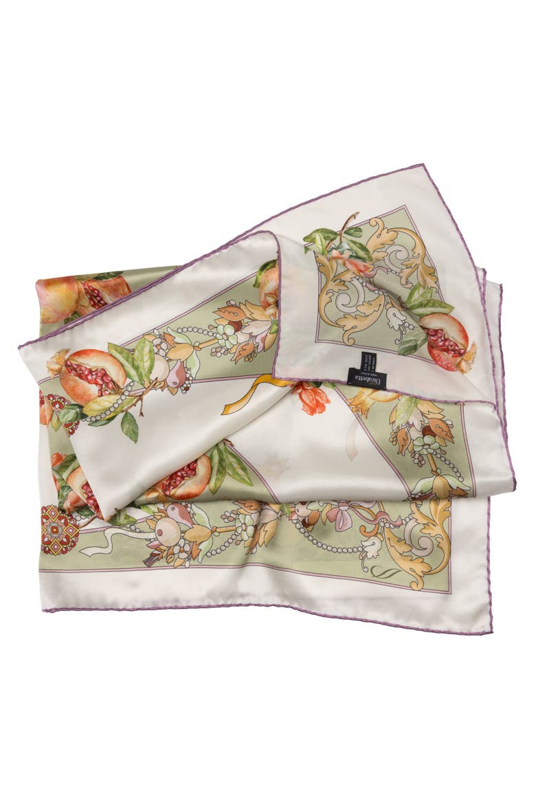 Melograno - Hand Rolled Silk Foulard for Women, Alternate, color, Venetian Glass Green