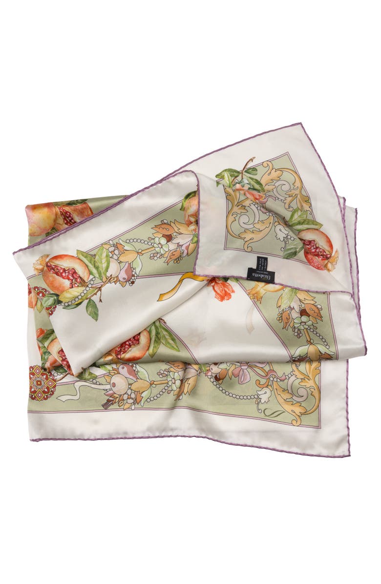 Elizabetta Melograno - Hand Rolled Silk Foulard for Women, Alternate, color, 