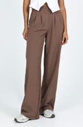 Princess Polly Archer Pleated High Waist Straight Leg Pants