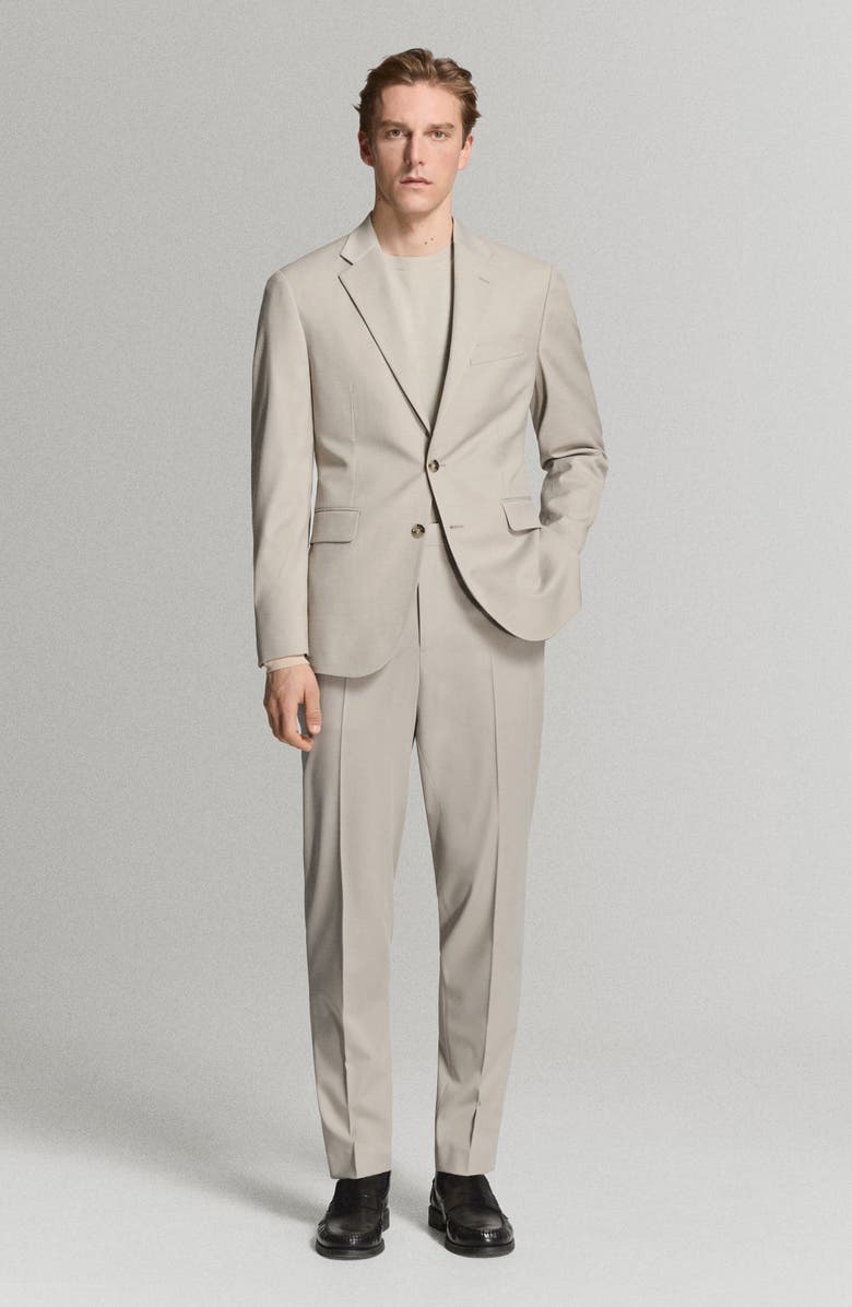 MANGO Milan Slim Fit Suit Jacket, Alternate, color, Beige