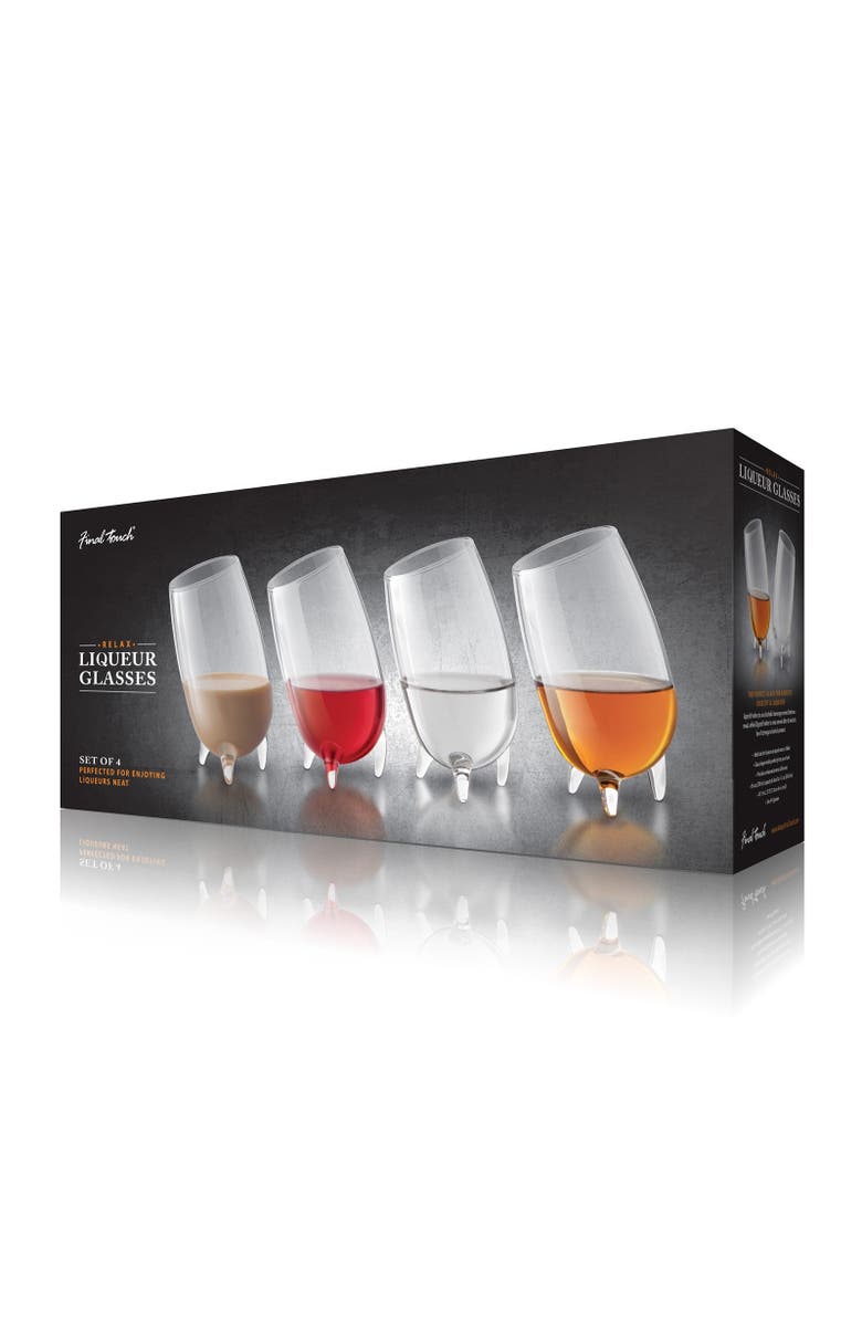 FINAL TOUCH Relax Liqueur Glasses, Set of 4, Alternate, color, Clear