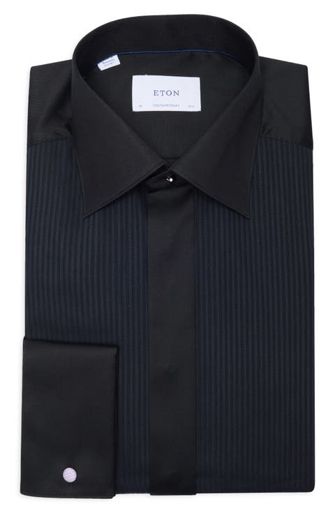 Contemporary Fit Pleated Bib Front Dress Shirt