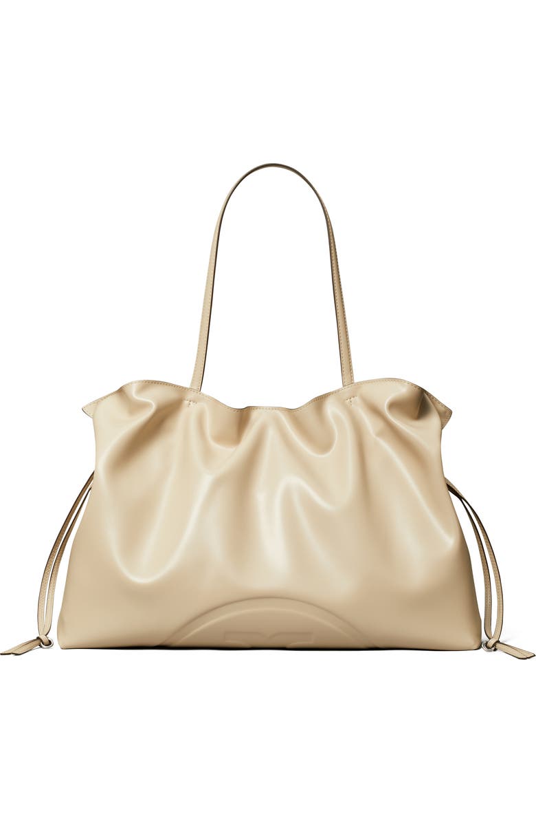 Tory Burch Ella Faux Leather Tote, Main, color, Light Stone