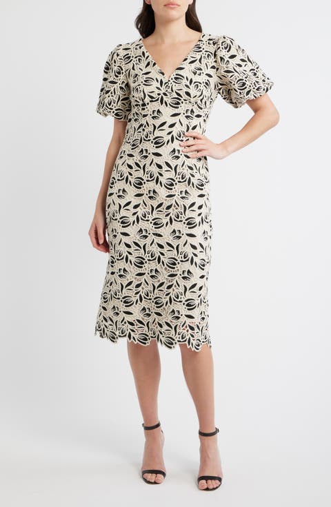 The Presley Cotton Blend Lace Midi Dress