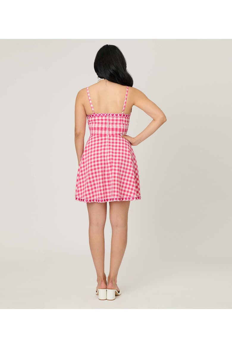 1950s Sleeveless Cotton Flare Dress, Alternate, color, Pink Gingham W/Hearts