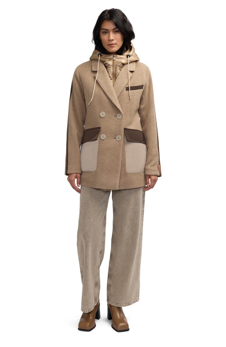 Scotch & Soda Nissa Water Repellent Peacoat with Removable Bib, Alternate, color, Mocha