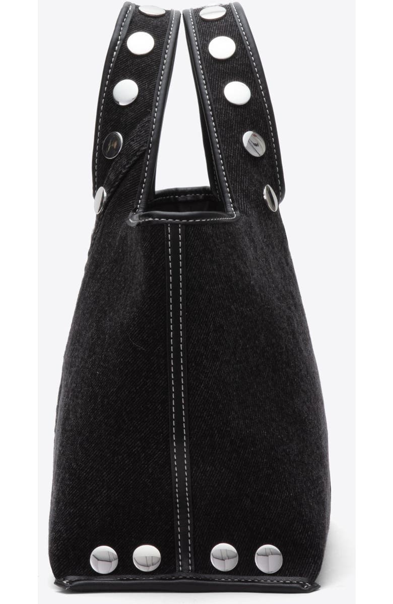 3.1 Phillip Lim Denim Mini Market Tote Bag with Studs, Alternate, color, Washed Black Denim