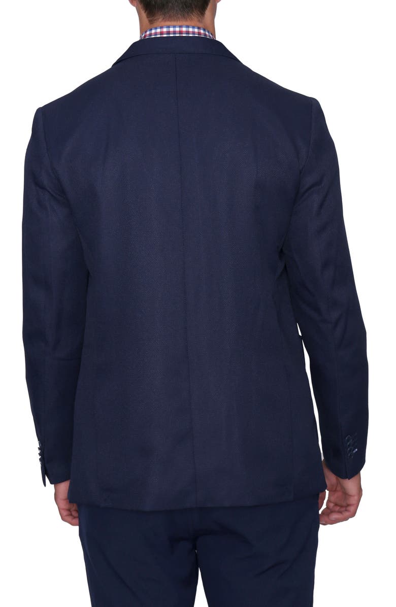 TailorByrd Classic Textured Blue Blazer, Alternate, color, Navy