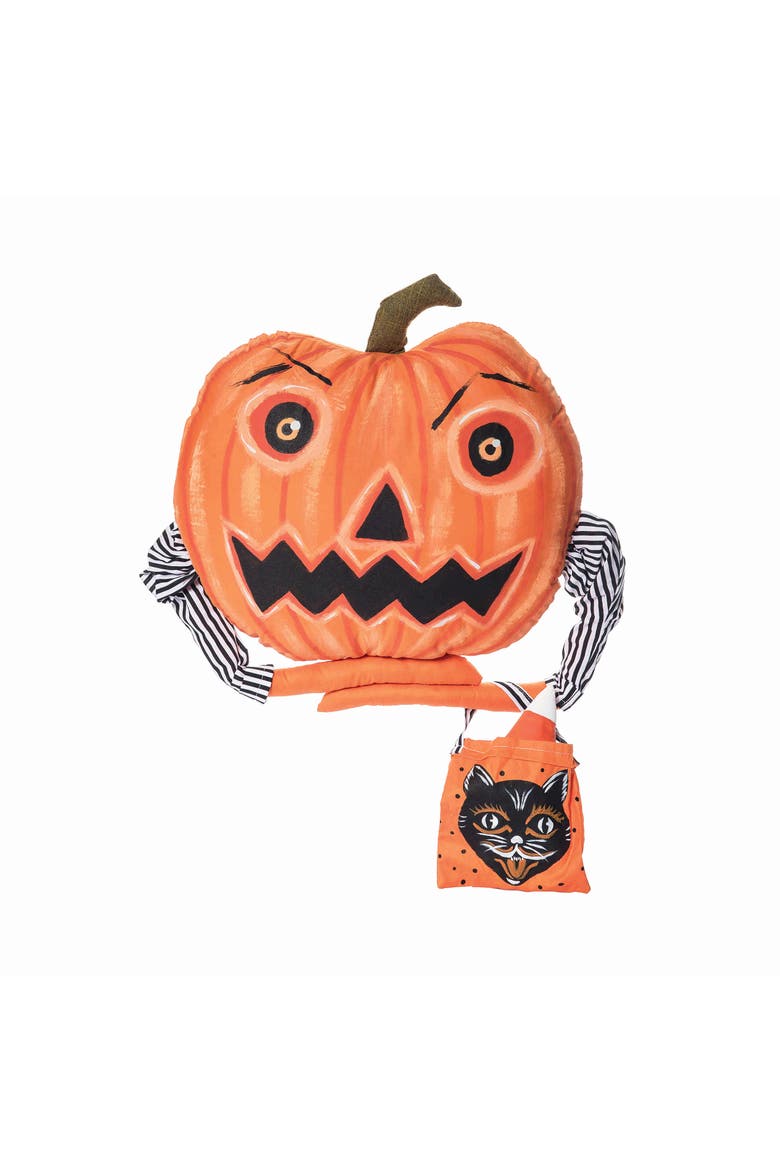 Retro Jack Zombinaland Halloween Decorative Figurine Pillow, Main, color, Orange