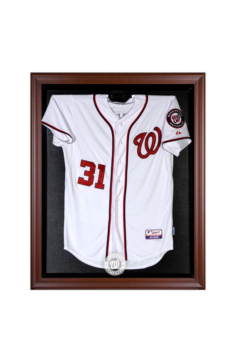 FANATICS AUTHENTIC Washington Nationals Brown Framed Logo Jersey Display Case, Main, color, 