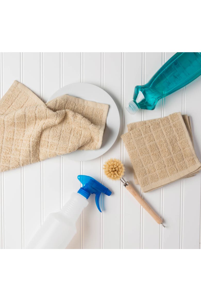 Solid Windowpane Terry Dishcloth Set/6, Alternate, color, Beige