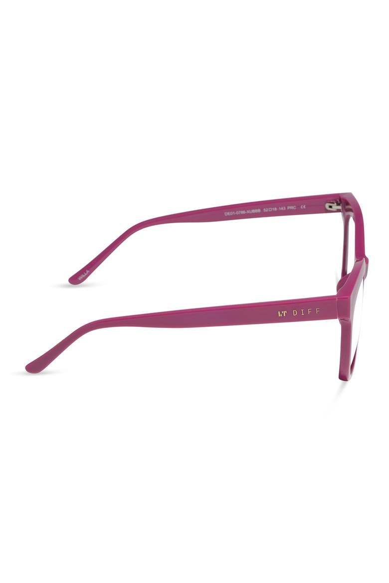 Willa 52mm Cat Eye Blue Light Blocking Glasses, Alternate, color, PINK ULTRA BLUE LIGHT