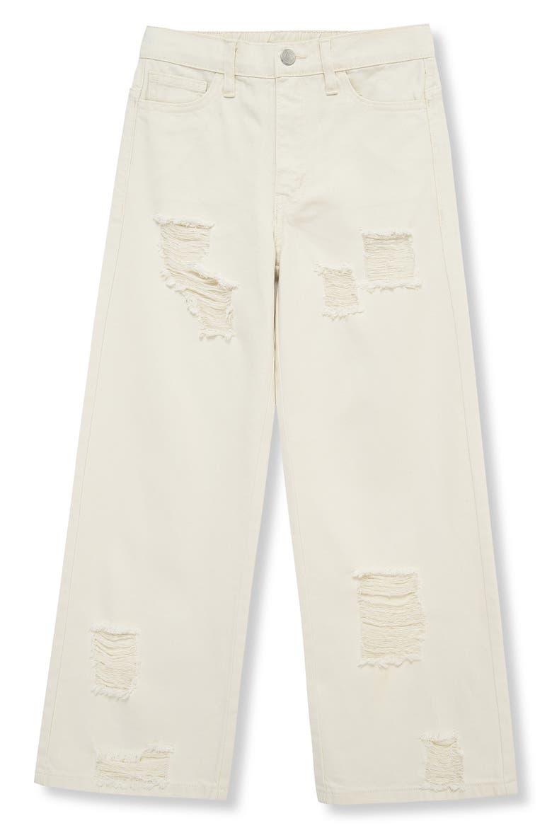Kids' Distressed Wide Leg Jeans, Main, color, OFF-WHITE