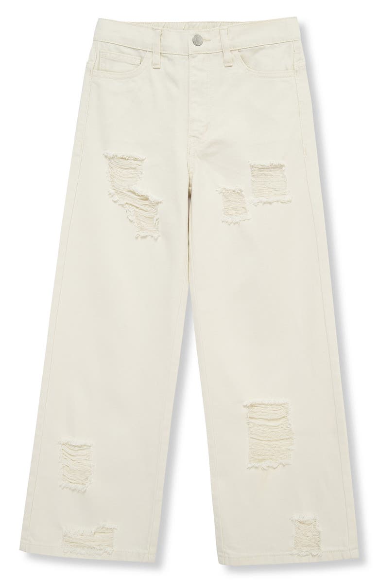Habitual Kids Kids' Distressed Wide Leg Jeans, Main, color, Off-White