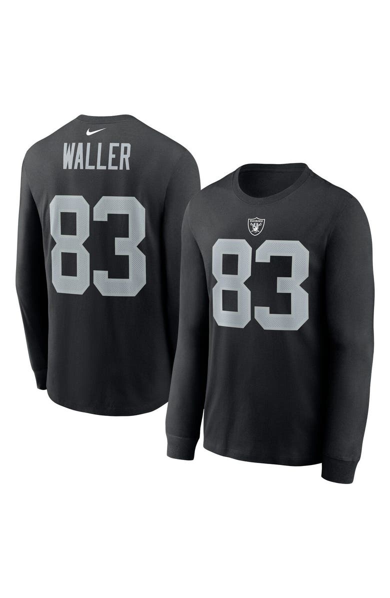 Nike Men's Nike Darren Waller Black Las Vegas Raiders Player Name & Number Long Sleeve T-Shirt, Main, color, 