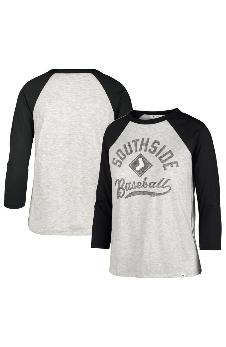 '47 Women's '47 Gray Chicago White Sox City Connect Retro Daze Ava Raglan 3/4-Sleeve T-Shirt, Main, color, Gray