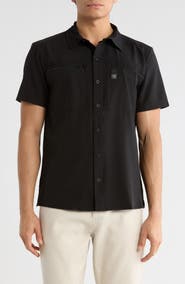 CARBON + CRAFT Water Resistant Technical Short Sleeve Button-Up Shirt