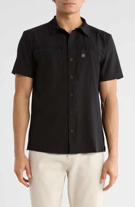 CARBON + CRAFT Water Resistant Technical Short Sleeve Button-Up Shirt